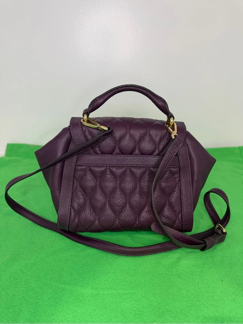 Vera Bradley Quilted Top-Handle Satchel in Deep Plum